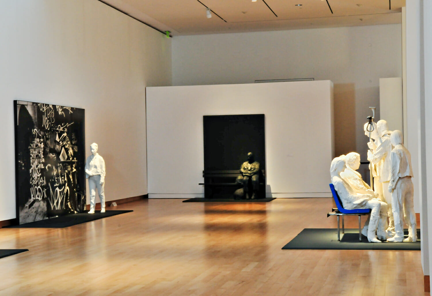gallery installation view of George Segal: Street Scenes, featuring a variety of sculptures