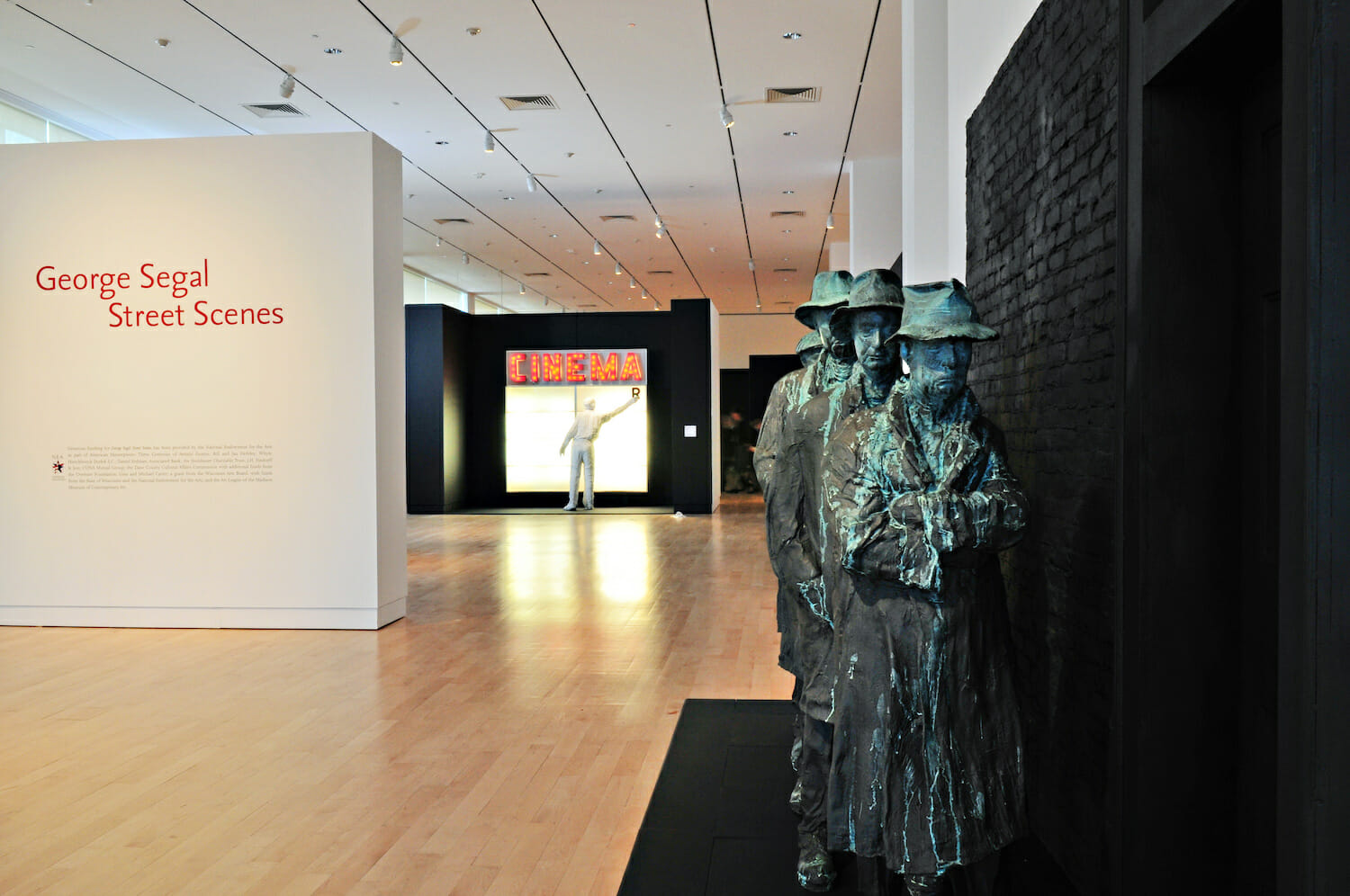 gallery installation view of George Segal: Street Scenes, featuring a variety of sculptures