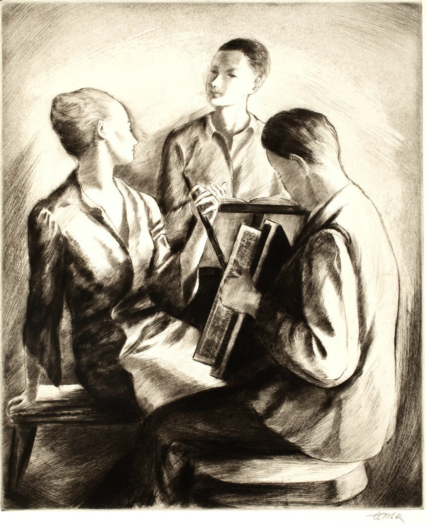 Concerto. Artist: Frederic Taubes. Medium: etching.