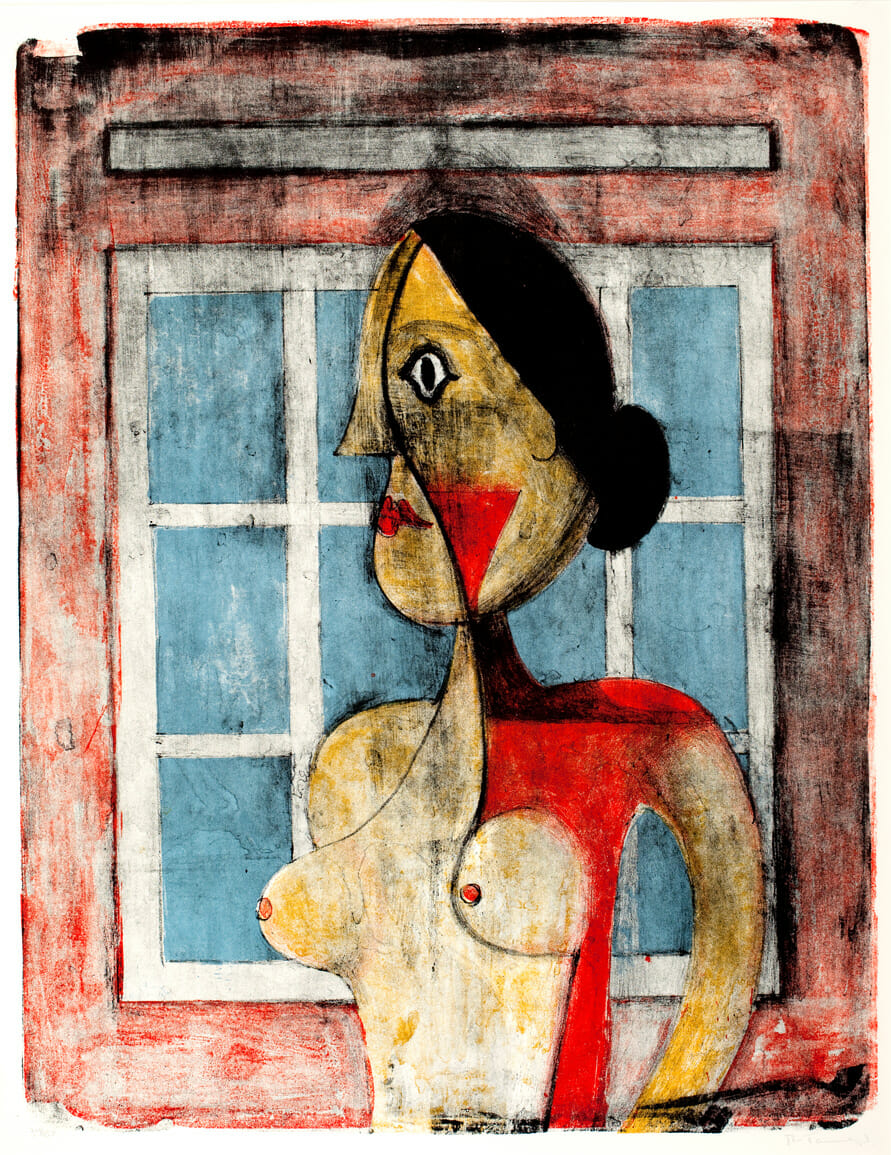 Portrait de femme / Retrato de mujer / Woman’s Portrait. Artist: Rufino Tamayo. Date: 1969. Medium: litografía sobre papel / lithograph on paper.