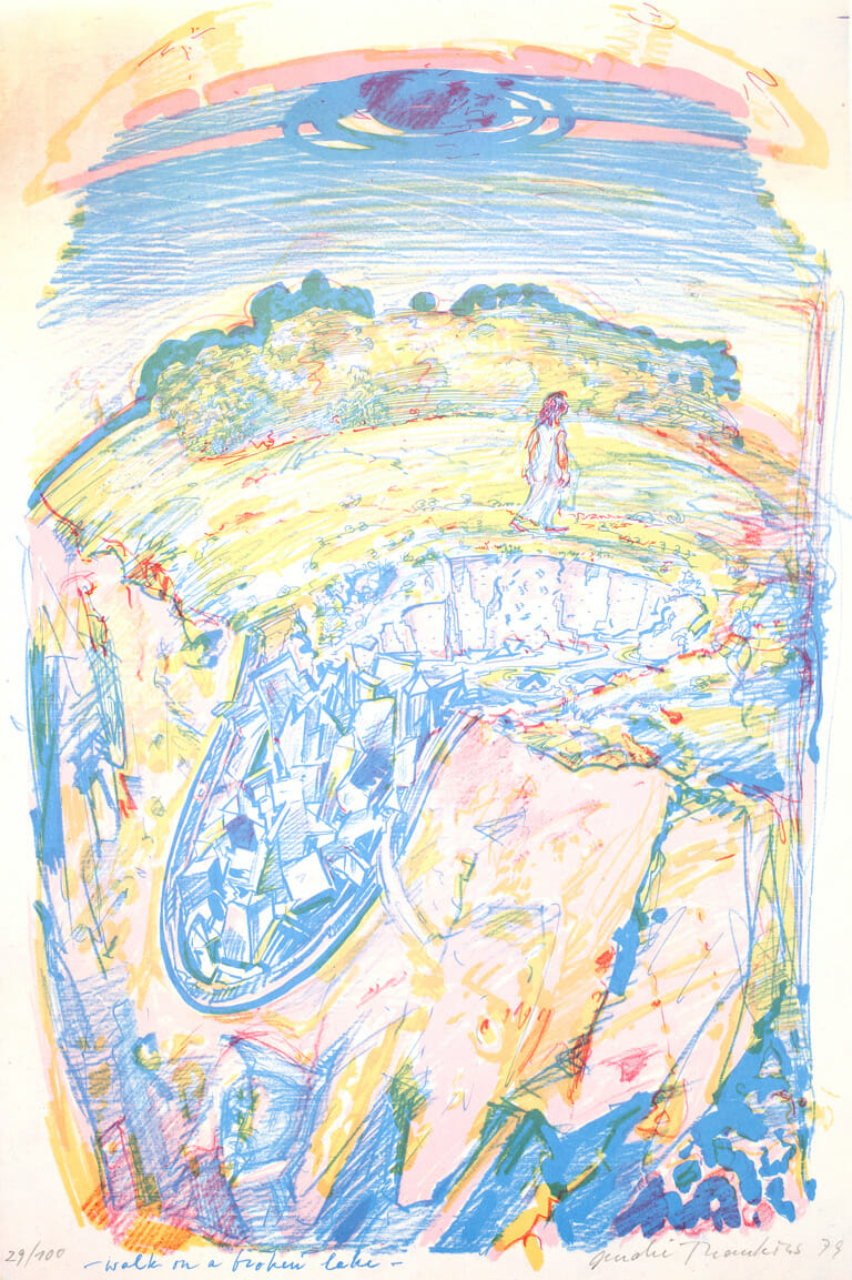 Walk on a Broken Lake. Artist: André Thomkins. Date: 1979. Medium: offset lithograph.