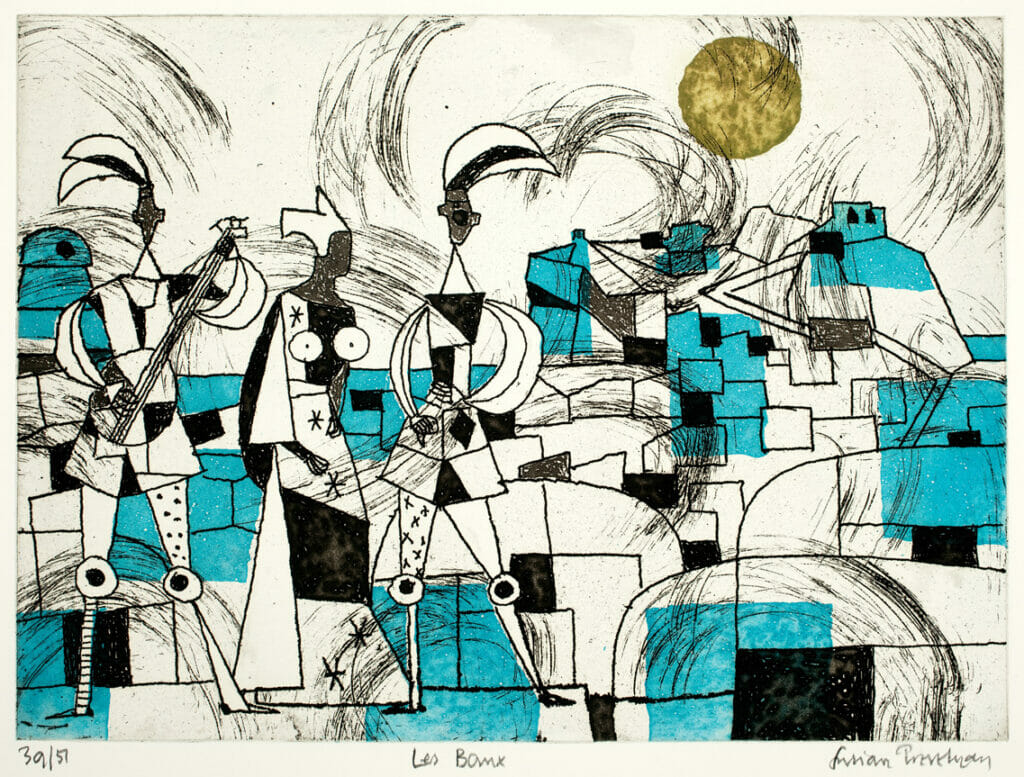 Les Baux. Artist: Julian Otto Trevelyan. Date: 1975. Medium: etching and aquatint.