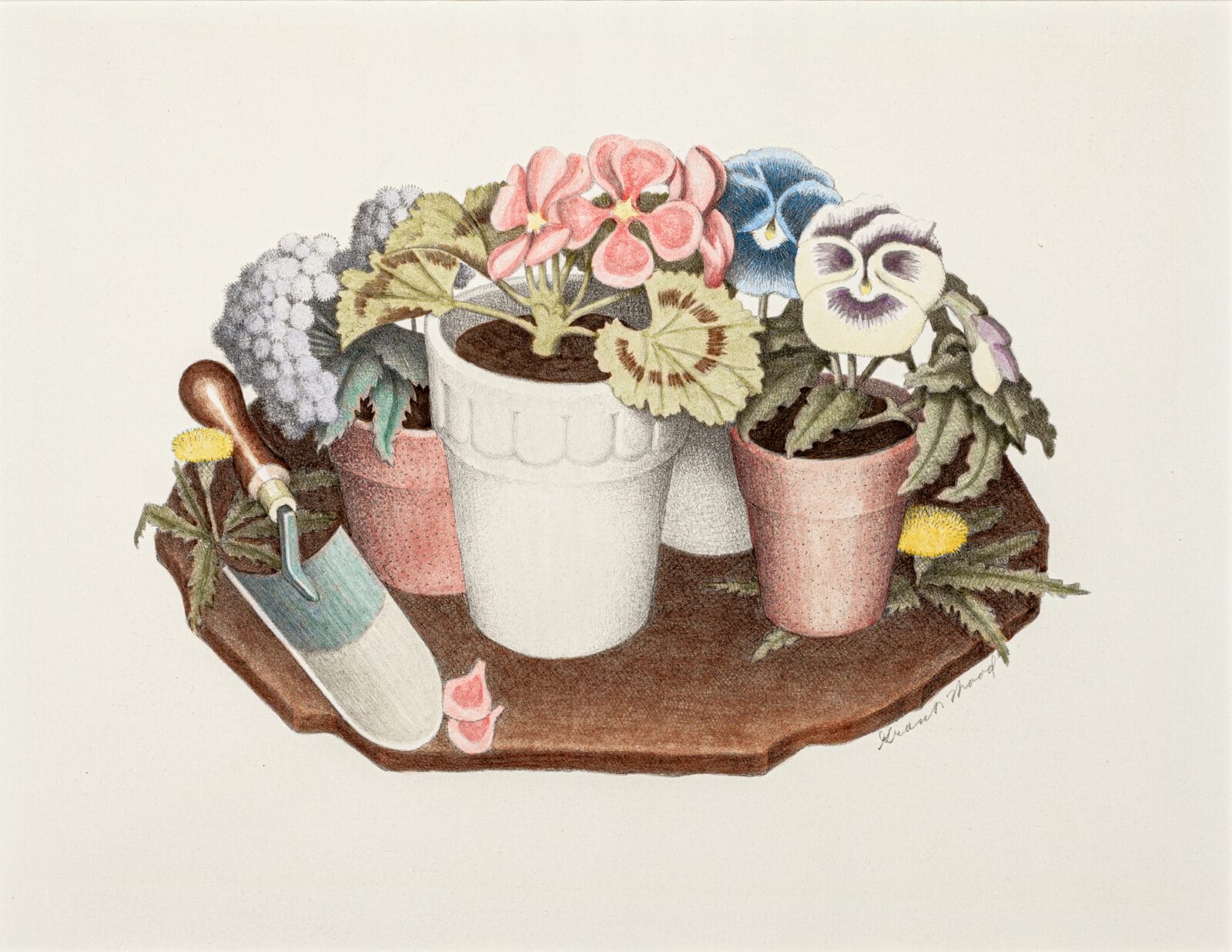 Tame Flowers. Artist: Grant Wood. Date: 1938. Medium: lithograph.