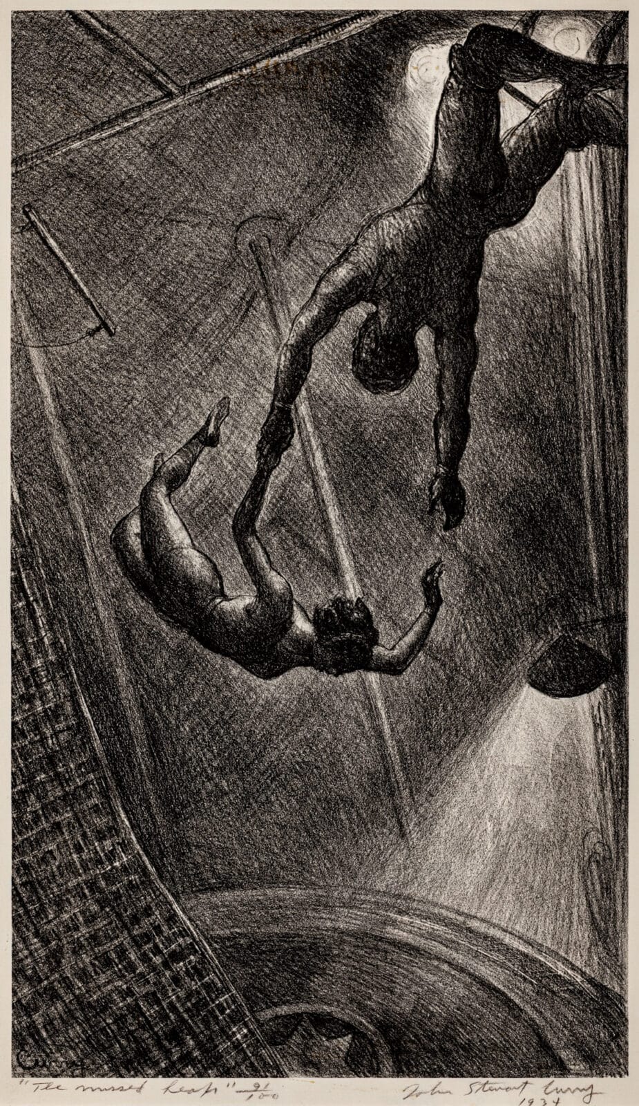The Missed Leap. Artist: John Steuart Curry. Date: 1934. Medium: lithograph.