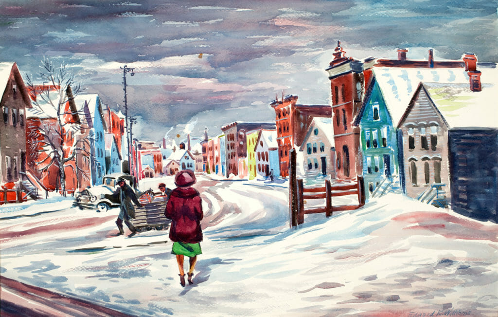 Winter Scene. Artist: Edward K. Williams. Medium: watercolor.