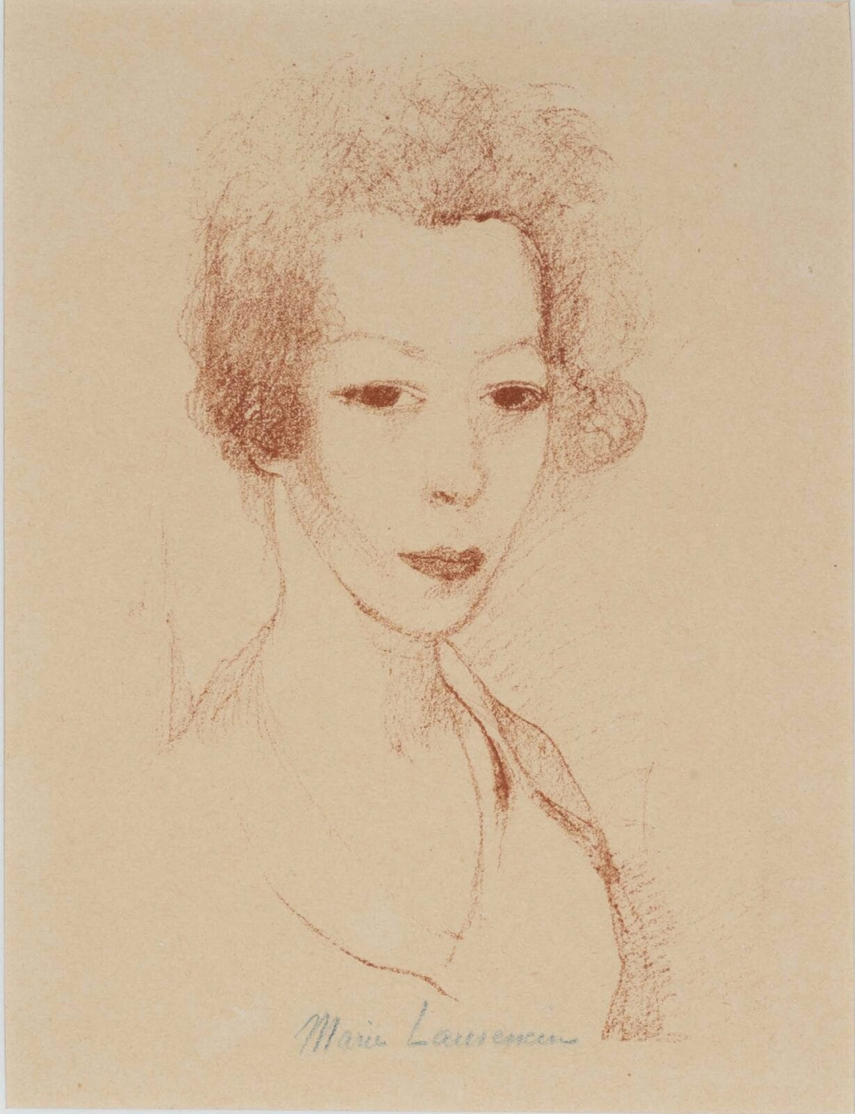 Self-Portrait. Artist: Marie Laurencin. Medium: offset lithograph and sepia.