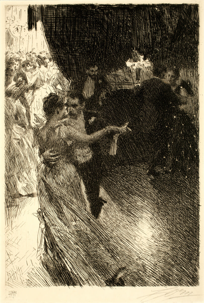 The Waltz. Artist: Anders Zorn. Date: 1891. Medium: etching.