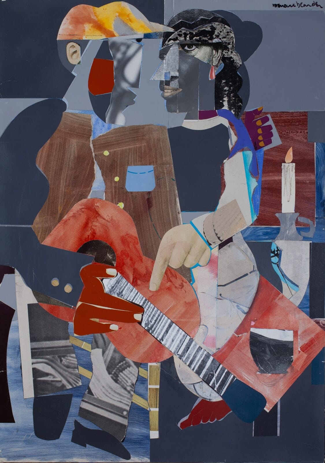 Serenade. Artist: Romare Bearden. Date: 1969. Medium: collage and paint on panel.