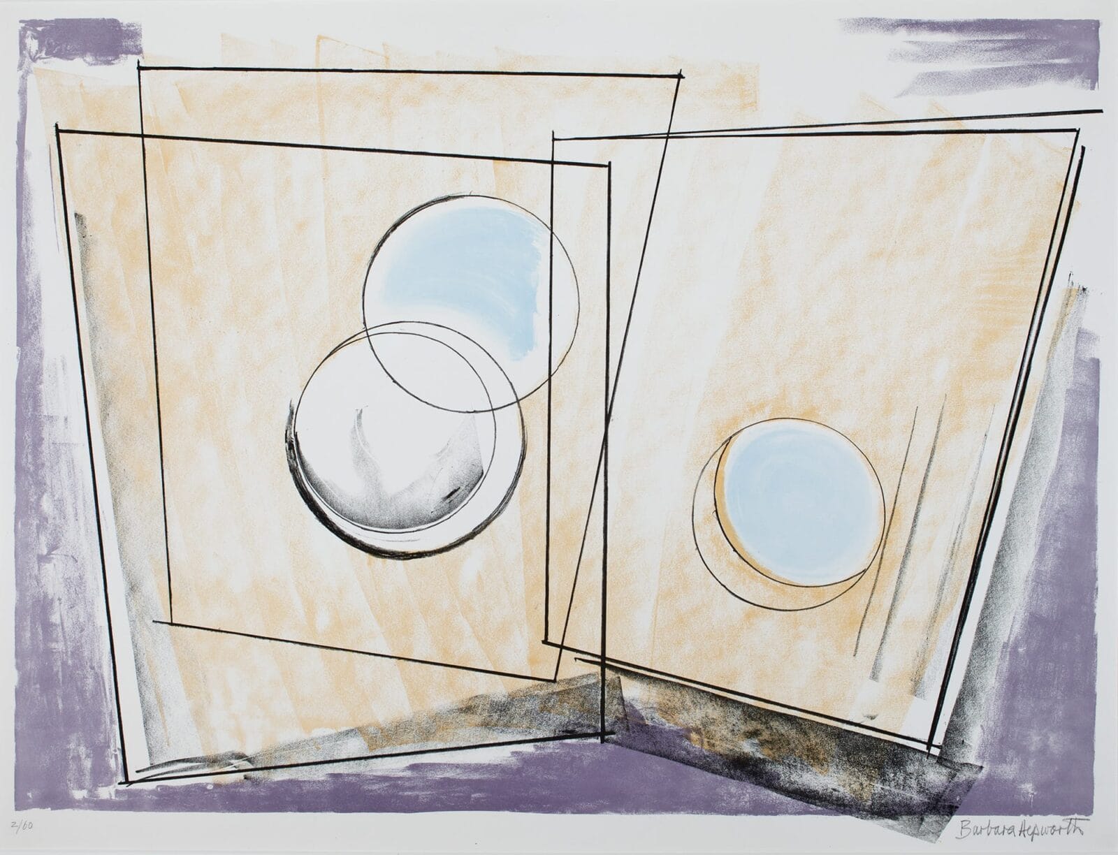 Oblique Forms. Artist: Dame Barbara Hepworth. Date: 1969. Medium: lithograph.