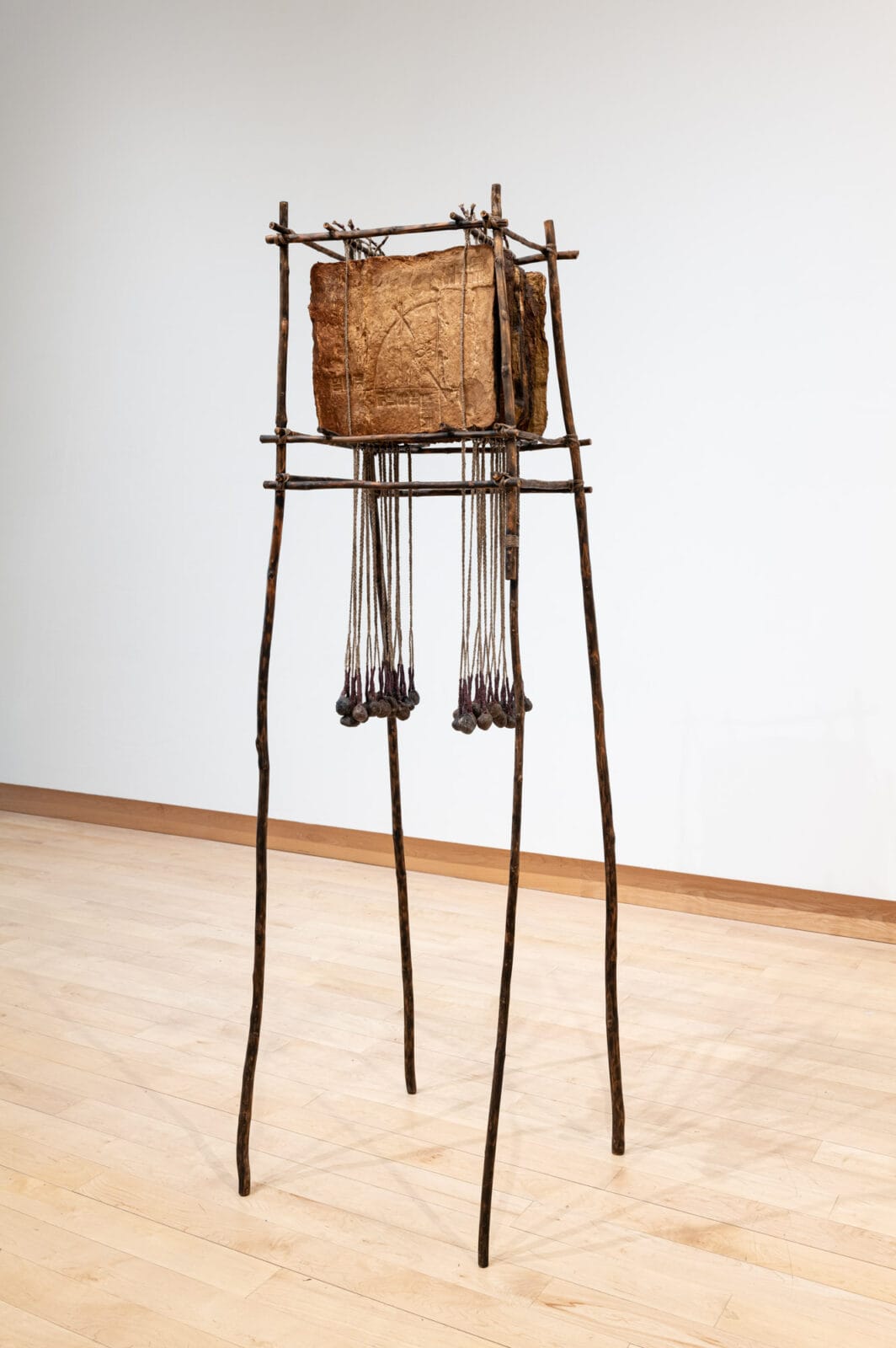 House for Sacred Inscriptions. Artist: Karon Hagemeister Winzenz. Date: 1979. Medium: handmade paper, wood, fiber.