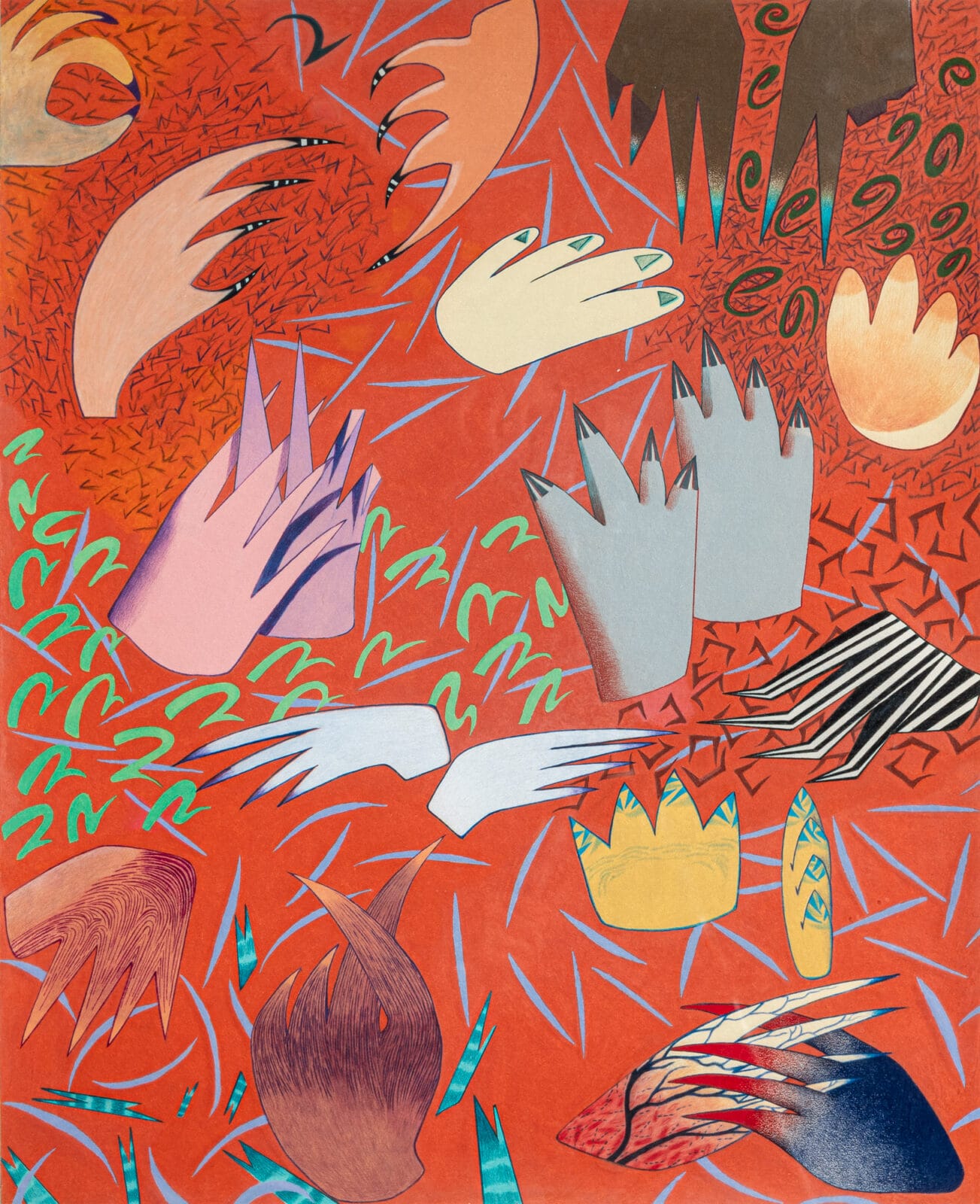 The Discussion. Artist: Susan Walsh. Date: 1982. Medium: colored pencil.