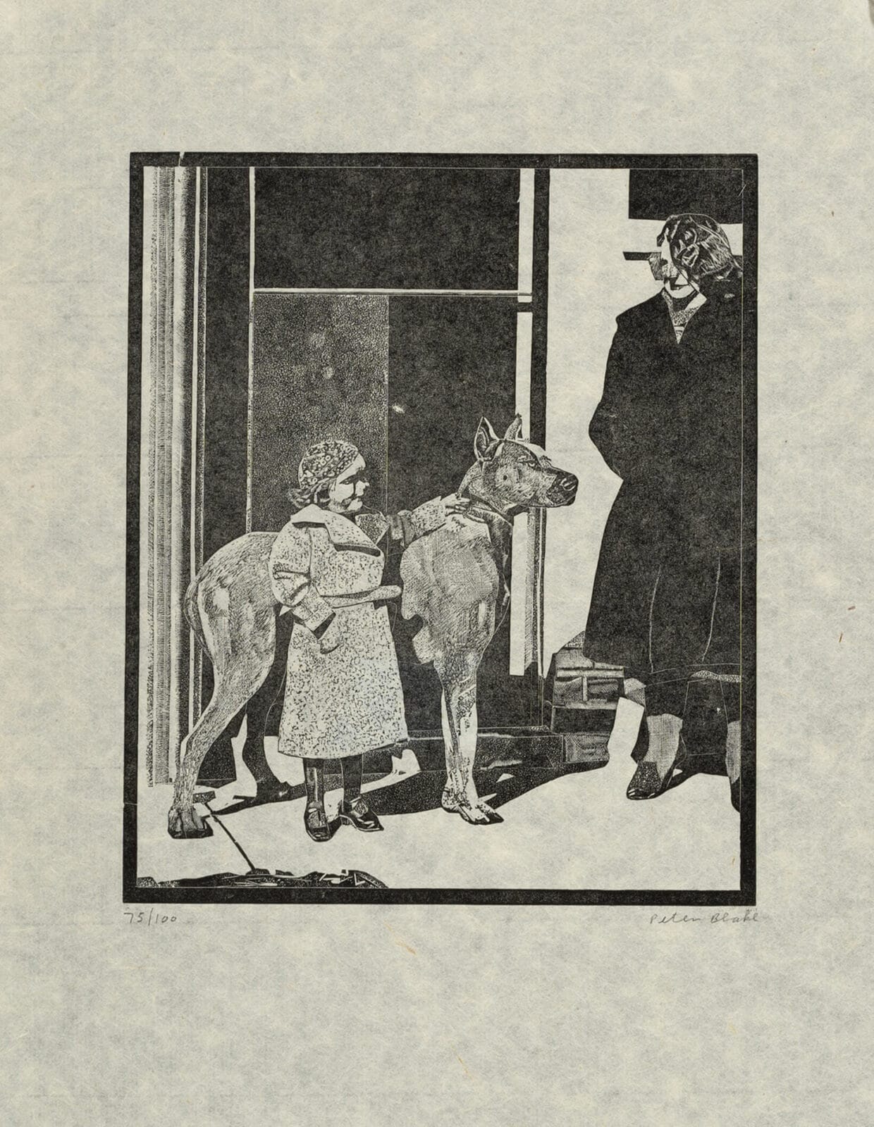 Midget. Artist: Sir Peter Thomas  Blake. Medium: wood engraving.