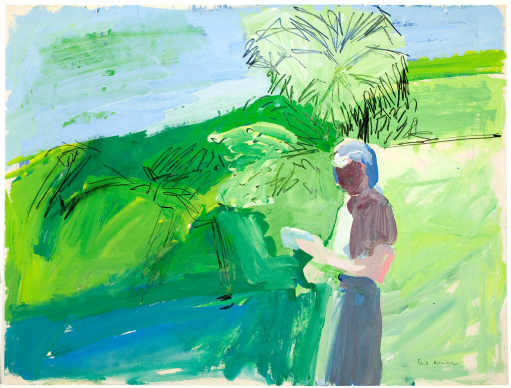 Garden Scene. Artist: Paul Wonner. Medium: casein on paper.