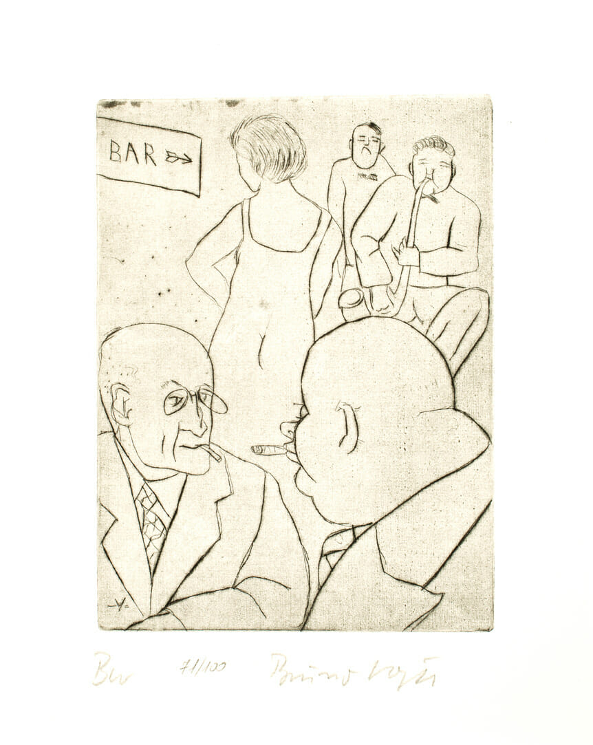 In the Bar. Artist: Bruno Voigt. Date: 1931. Medium: etching.