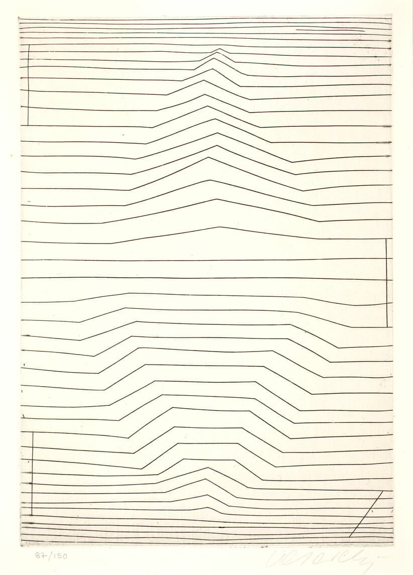 Code – Evolution. Artist: Victor Vasarely. Date: 1967. Medium: etching on paper.