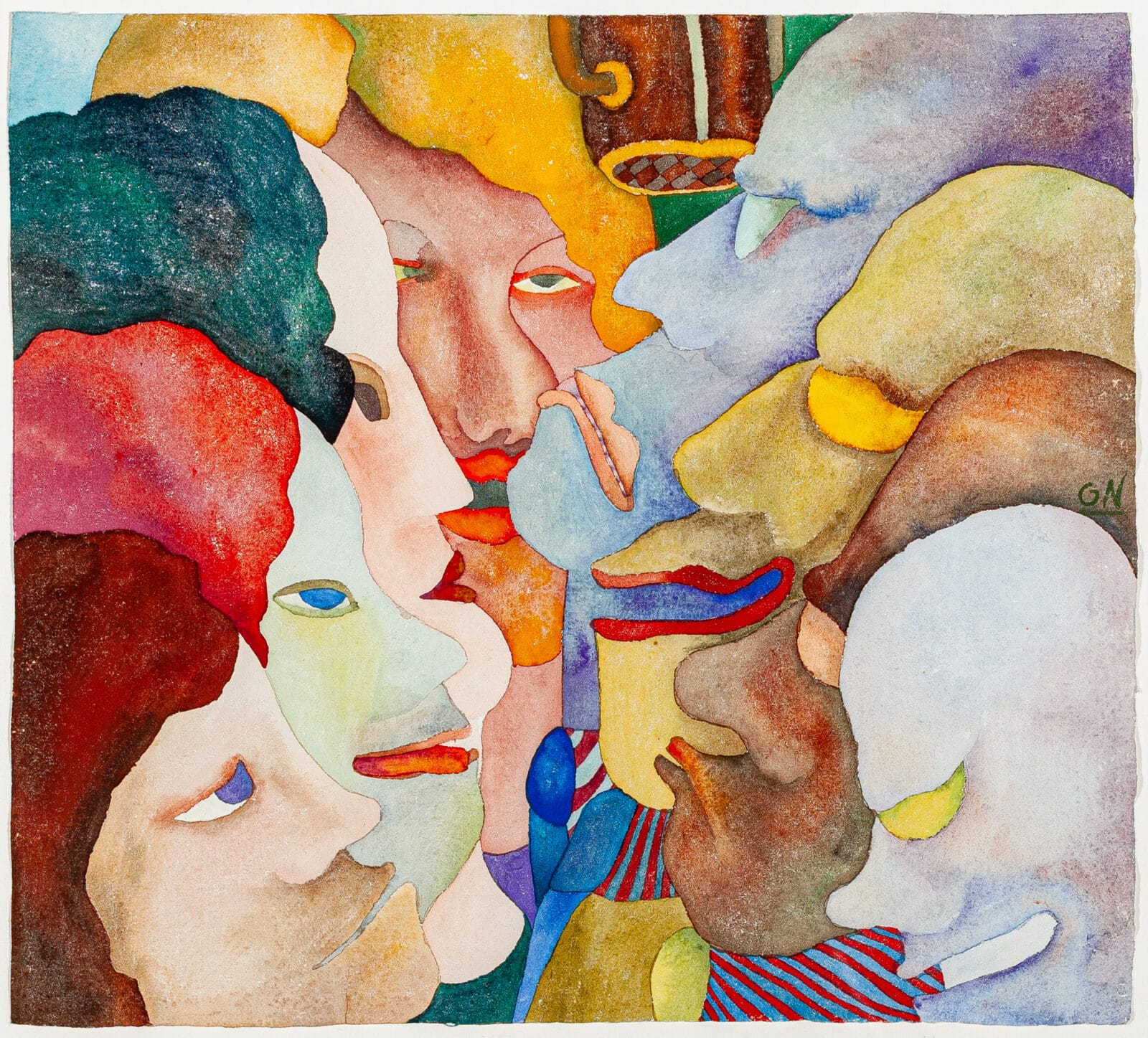 Quartets Recording. Artist: Gladys Nilsson. Date: 1965. Medium: watercolor.