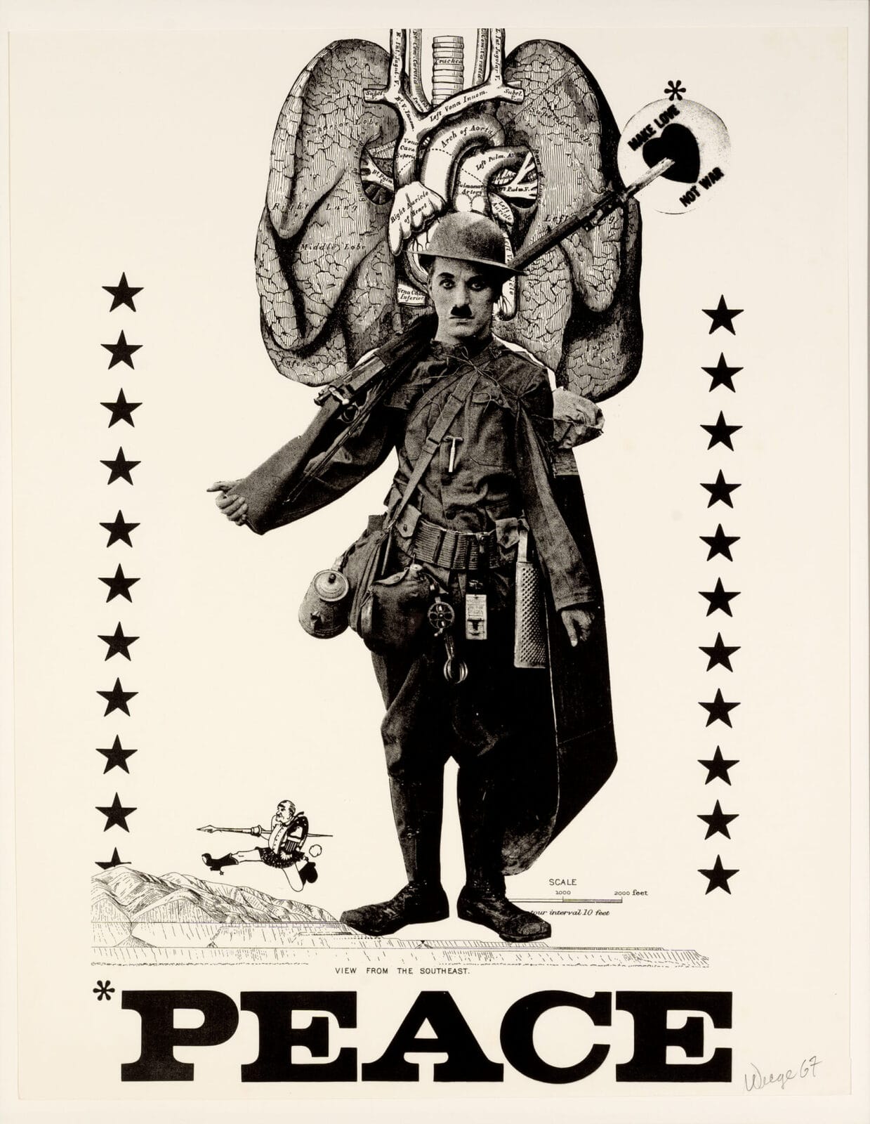 Peace. Artist: William Weege. Date: 1967. Medium: offset lithograph on cream laid paper.