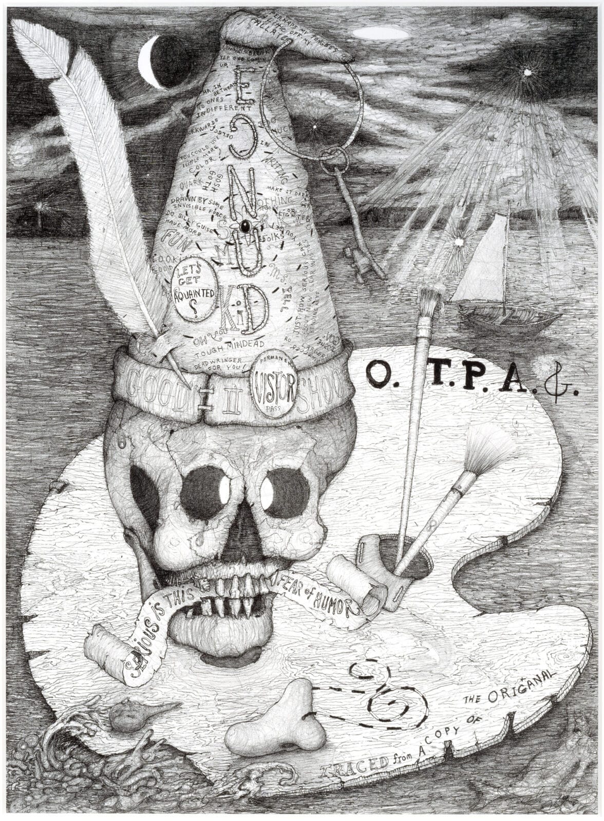 Spooky on the Line. Artist: William T. Wiley. Date: 1979. Medium: lithograph.