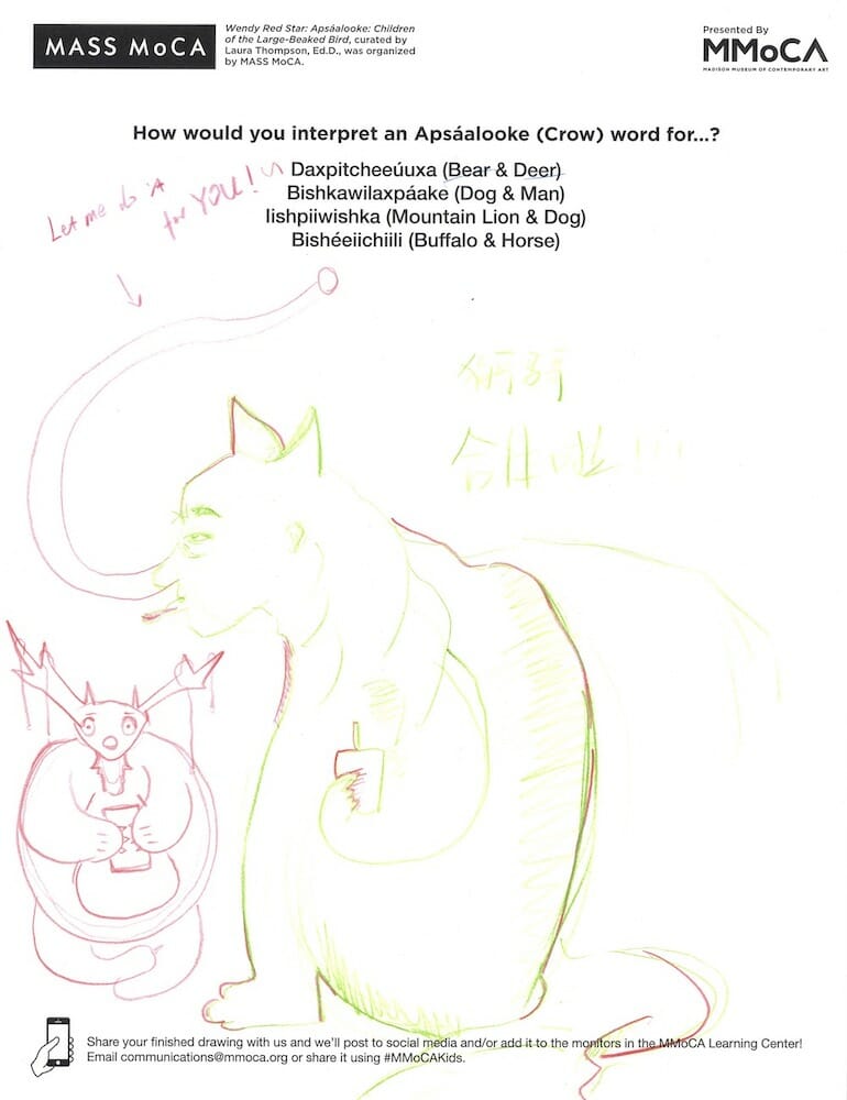 Hybrid drawings of a Bear and Deer and a Dog and Man