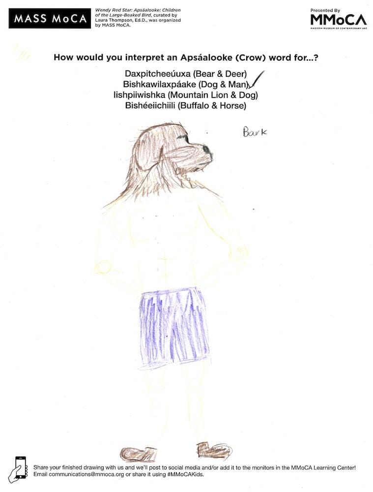 Hybrid drawing of a dog and man