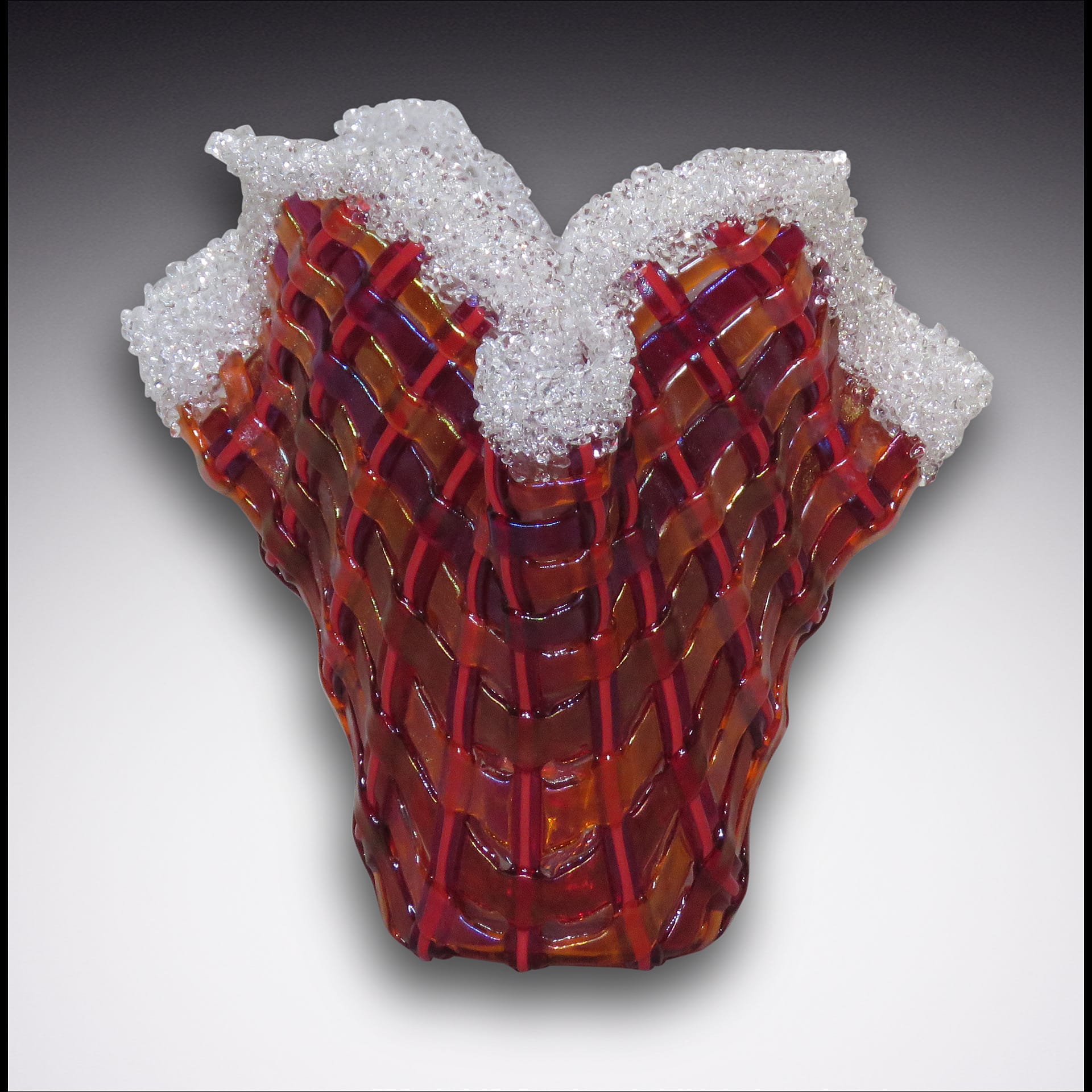 Red glass vessel art