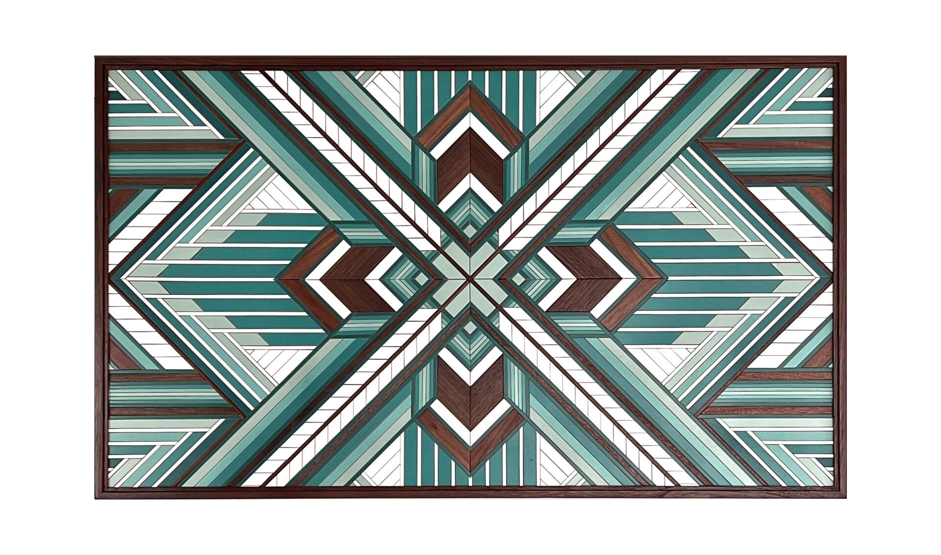 Geometric wood pattern art