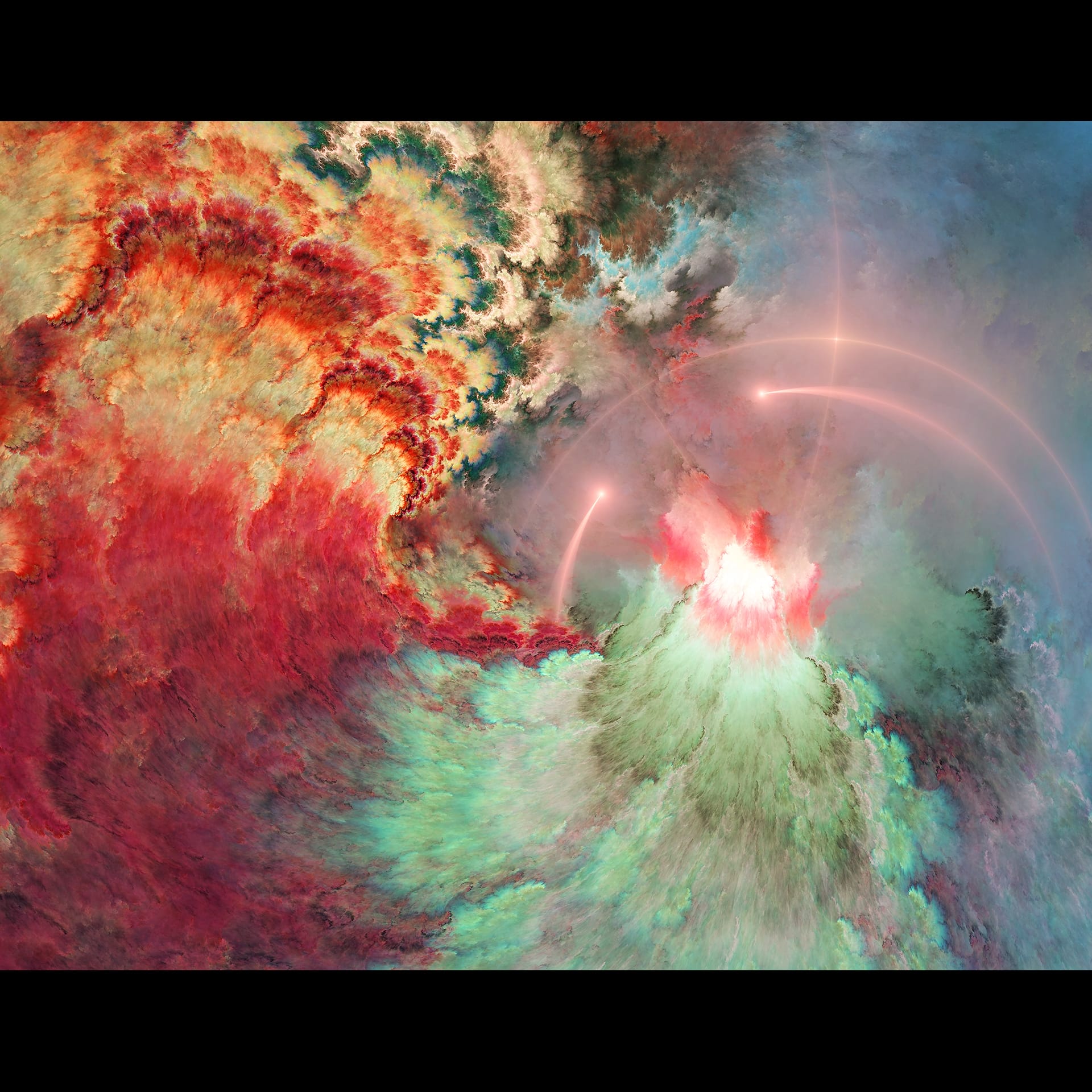 An abstract artwork mimicing space.