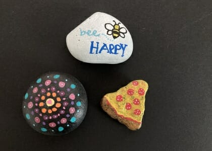Painted rocks.