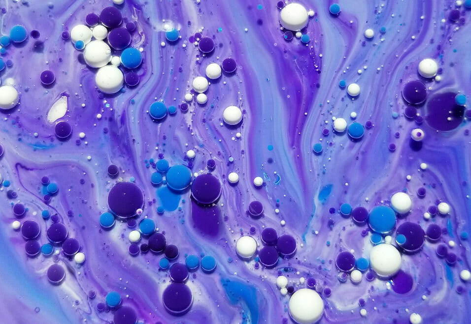 Mixed paint with bigger beads of paint.
