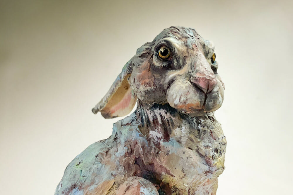 Ceramic sculpture of a rabbit