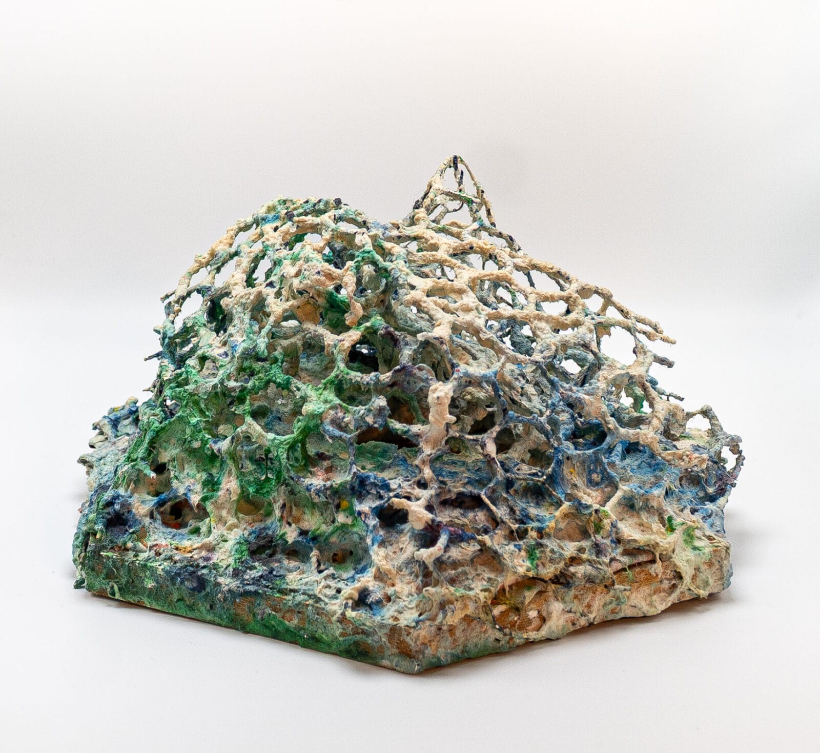 Untitled. Artist: Sam Gilliam. Date: 1979. Medium: wooden hexagon with chicken wire and cast paper.