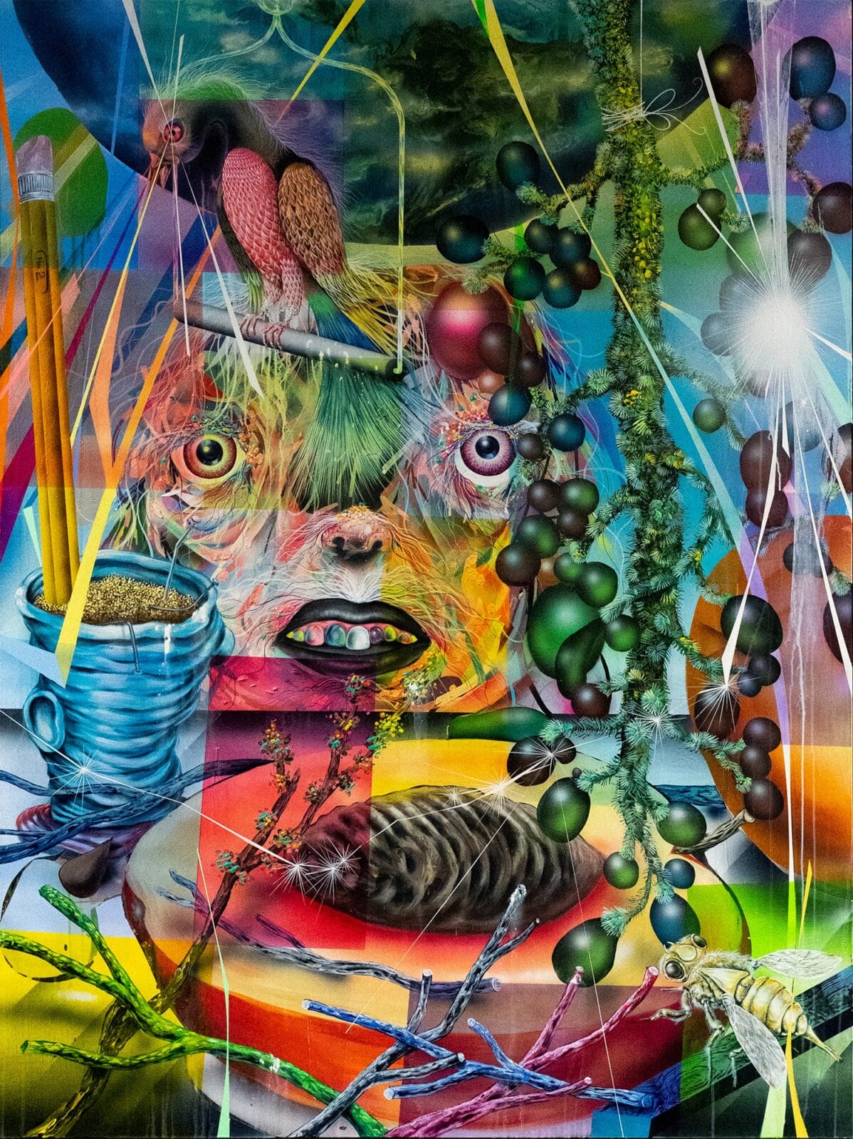 Wonder World. Artist: Rob and Christian Clayton. Date: 2009. Medium: mixed media on stretched canvas.