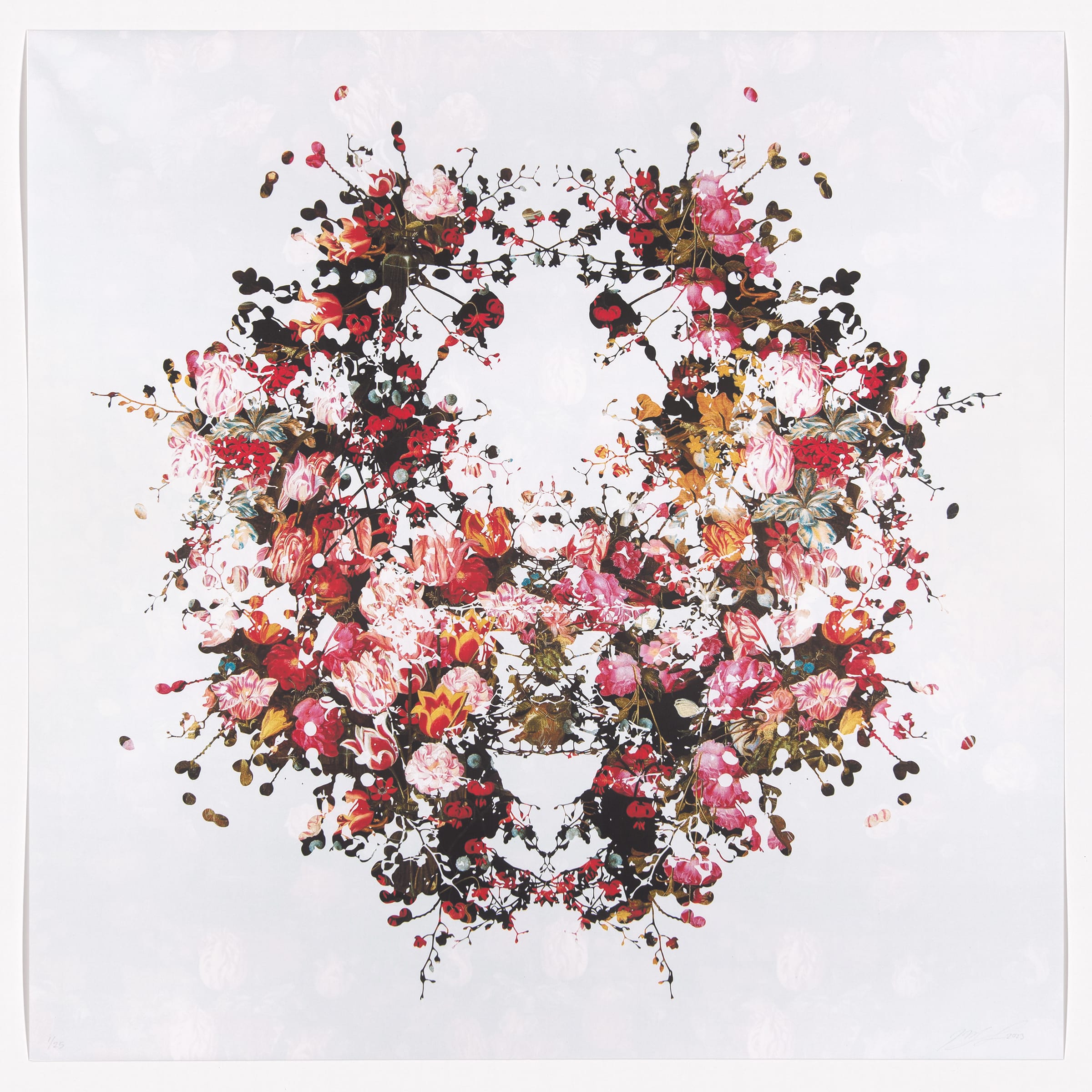 A mirrored image of a bouquet.