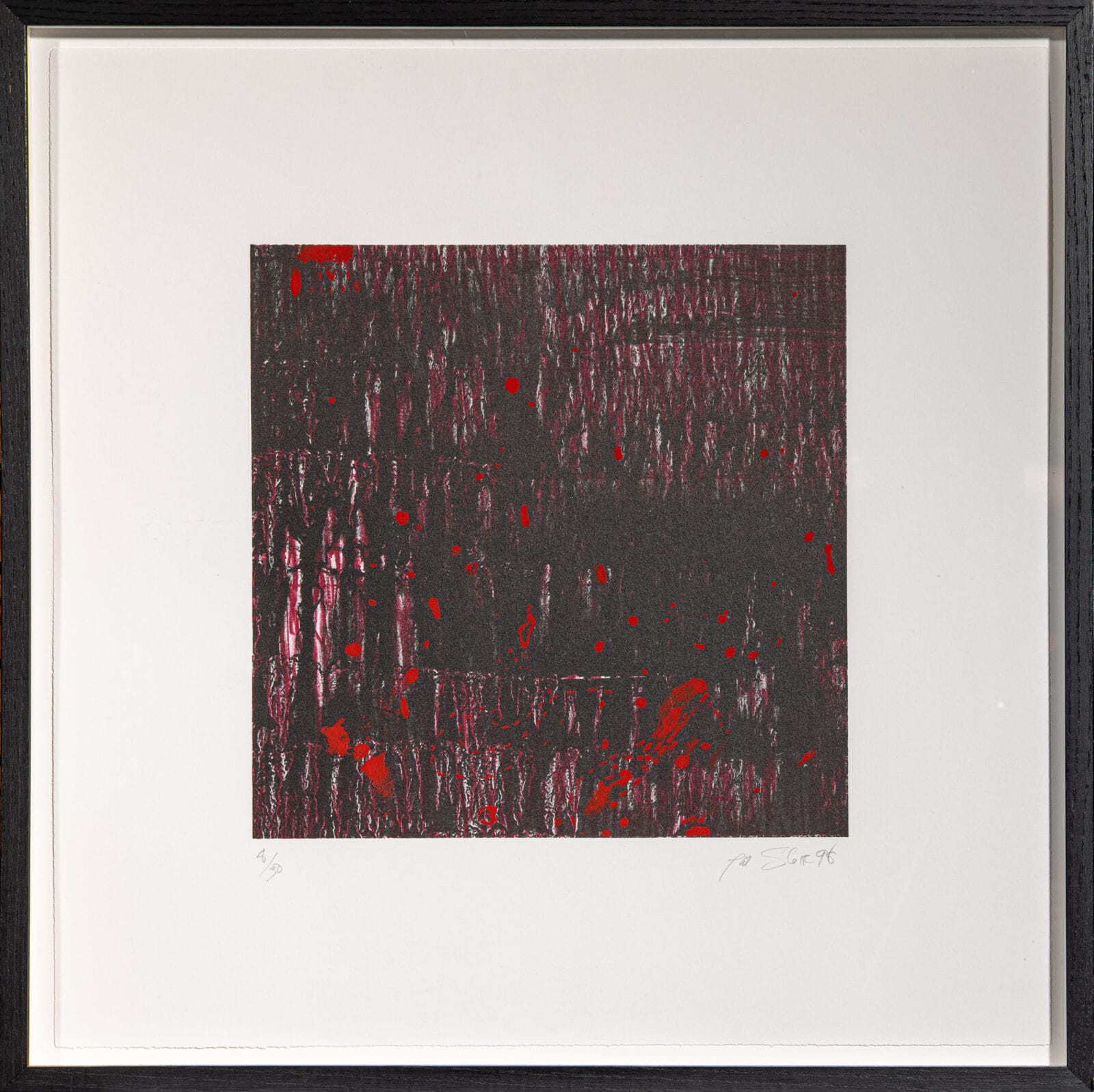 Untitled (Composition in Red and Black). Artist: Pat Steir. Date: 1998. Medium: color lithograph and screenprint.