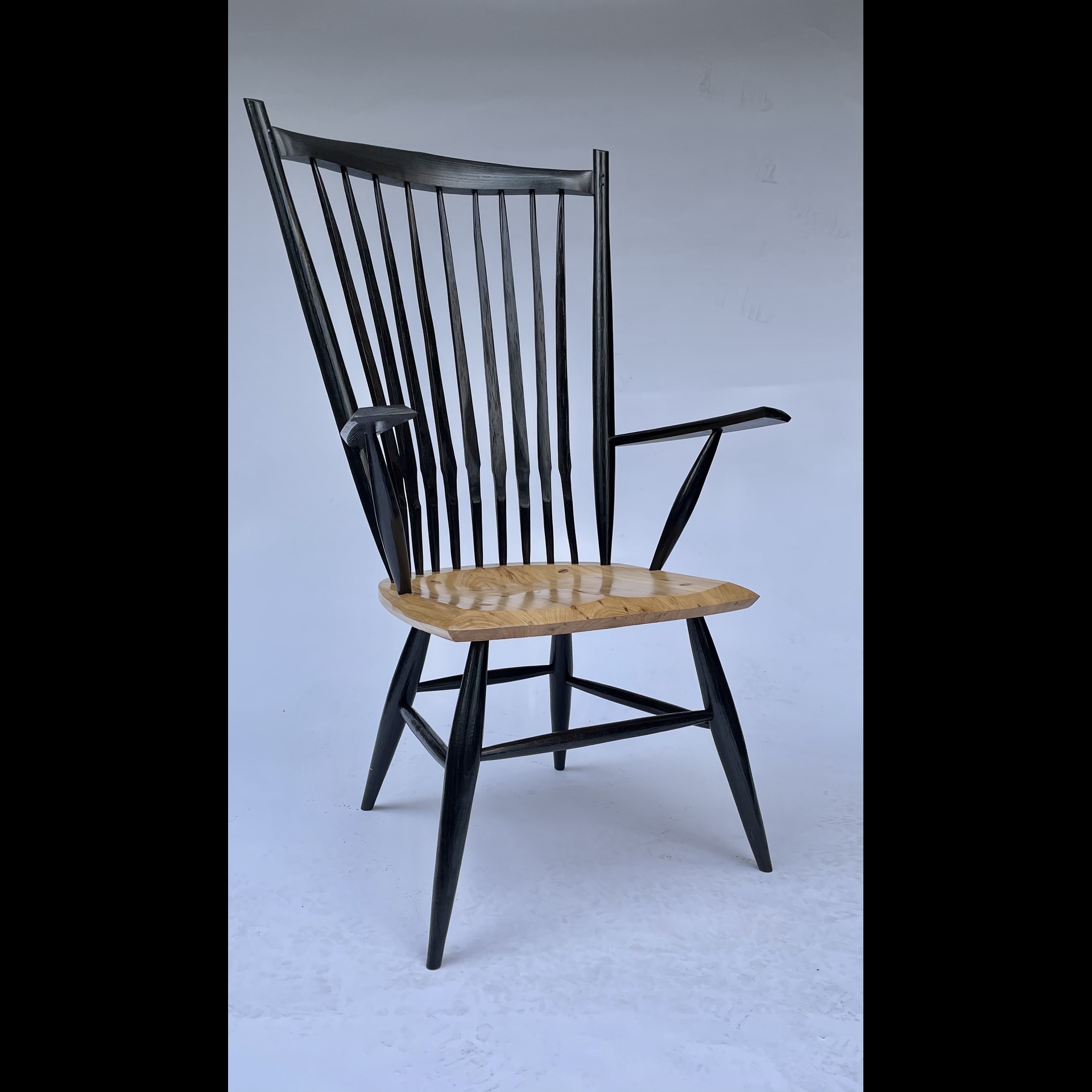 A wooden chair.