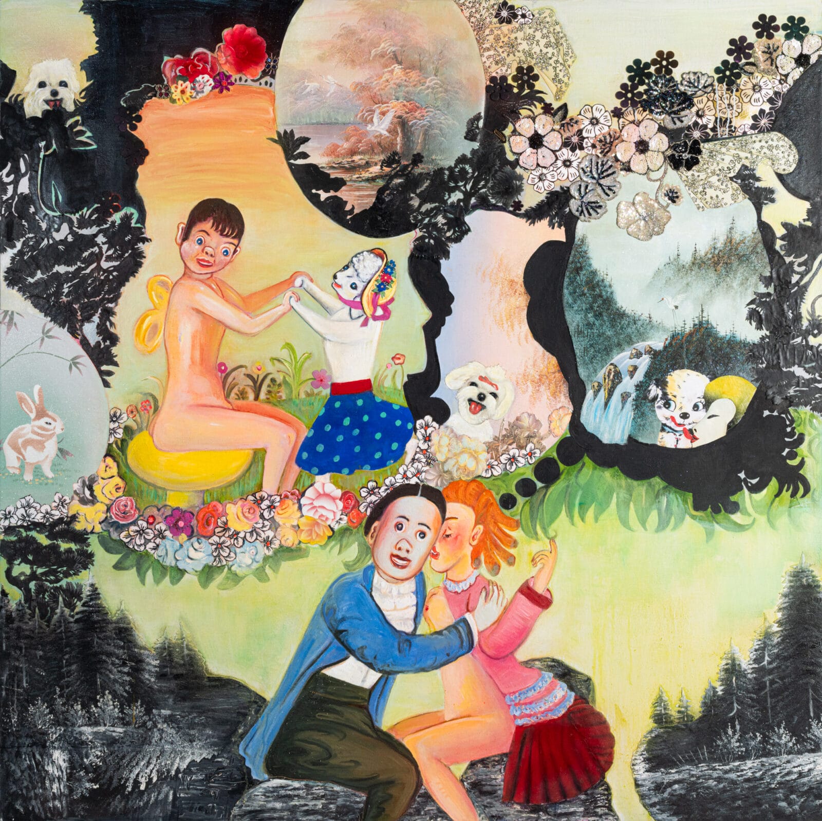 A Complicated Story of Unintentional Detours. Artist: Phyllis Bramson. Date: 2008. Medium: mixed media and collage on canvas.