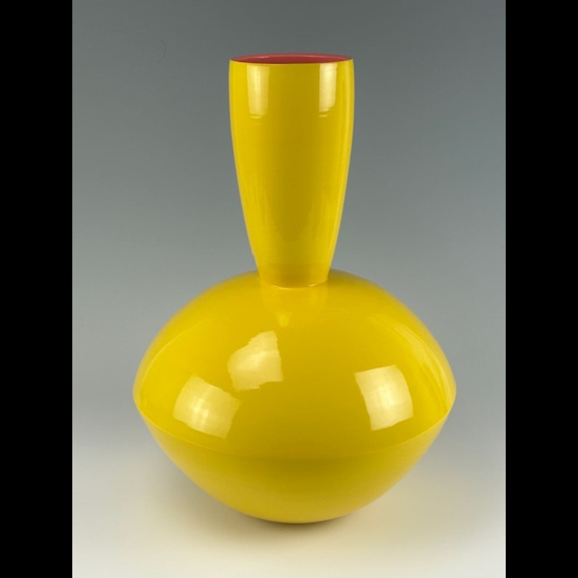 A bright yellow vase.