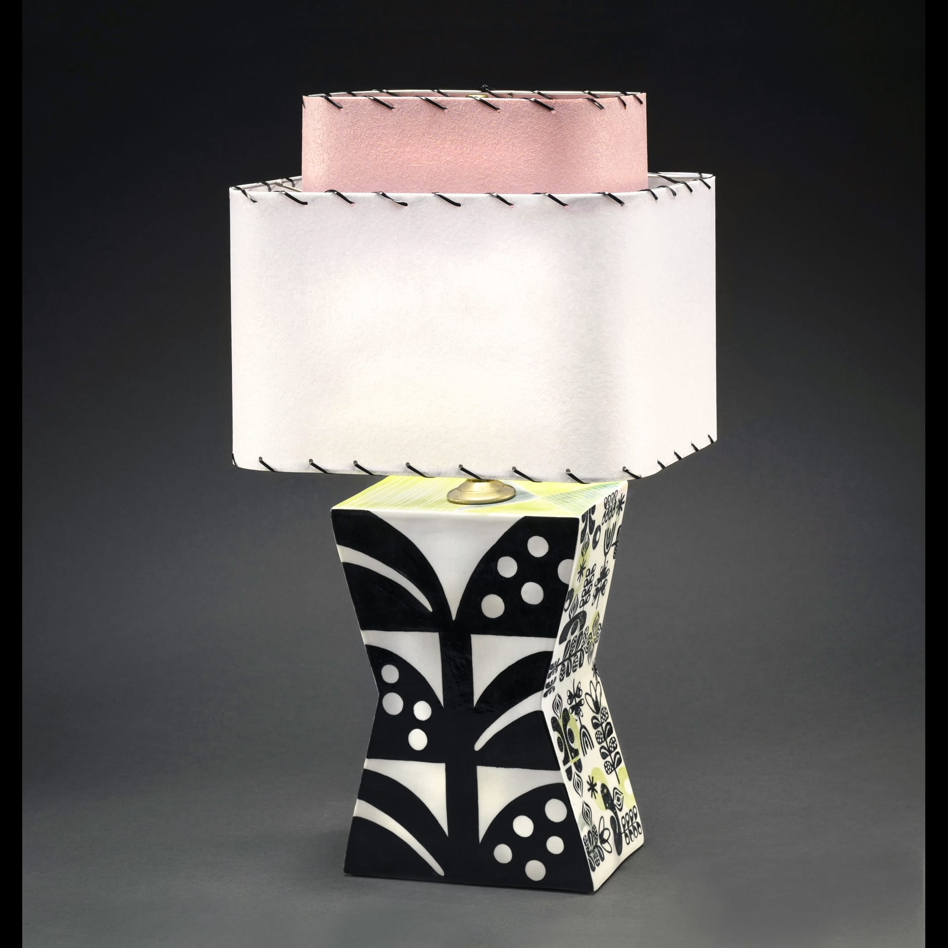 A black and white angular lamp.