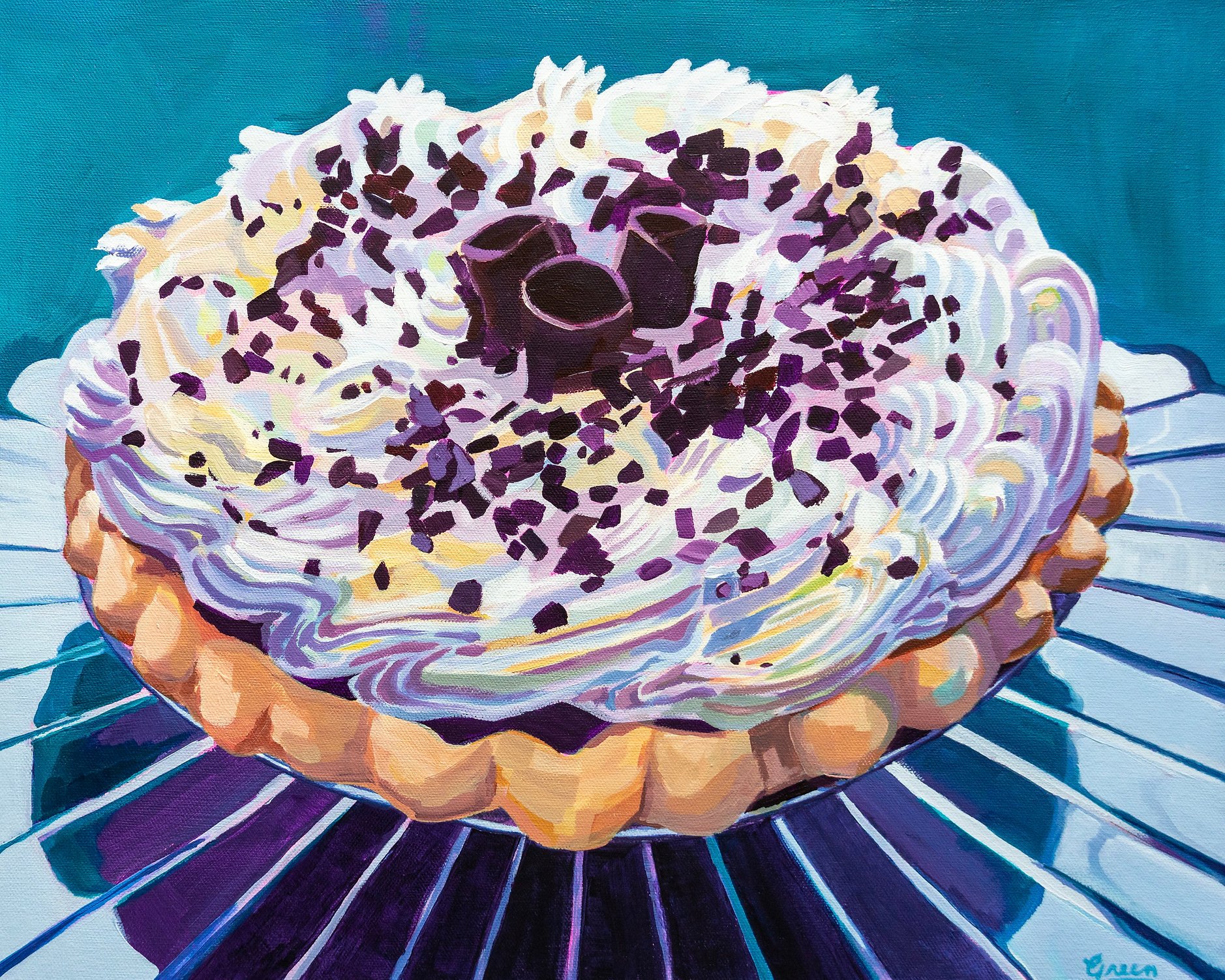 A painting of a pastry