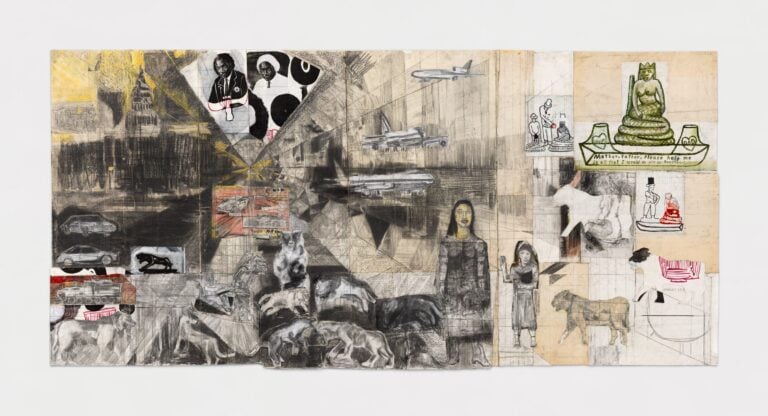 An artwork by Gelsey Verna featuring drawing and collage.