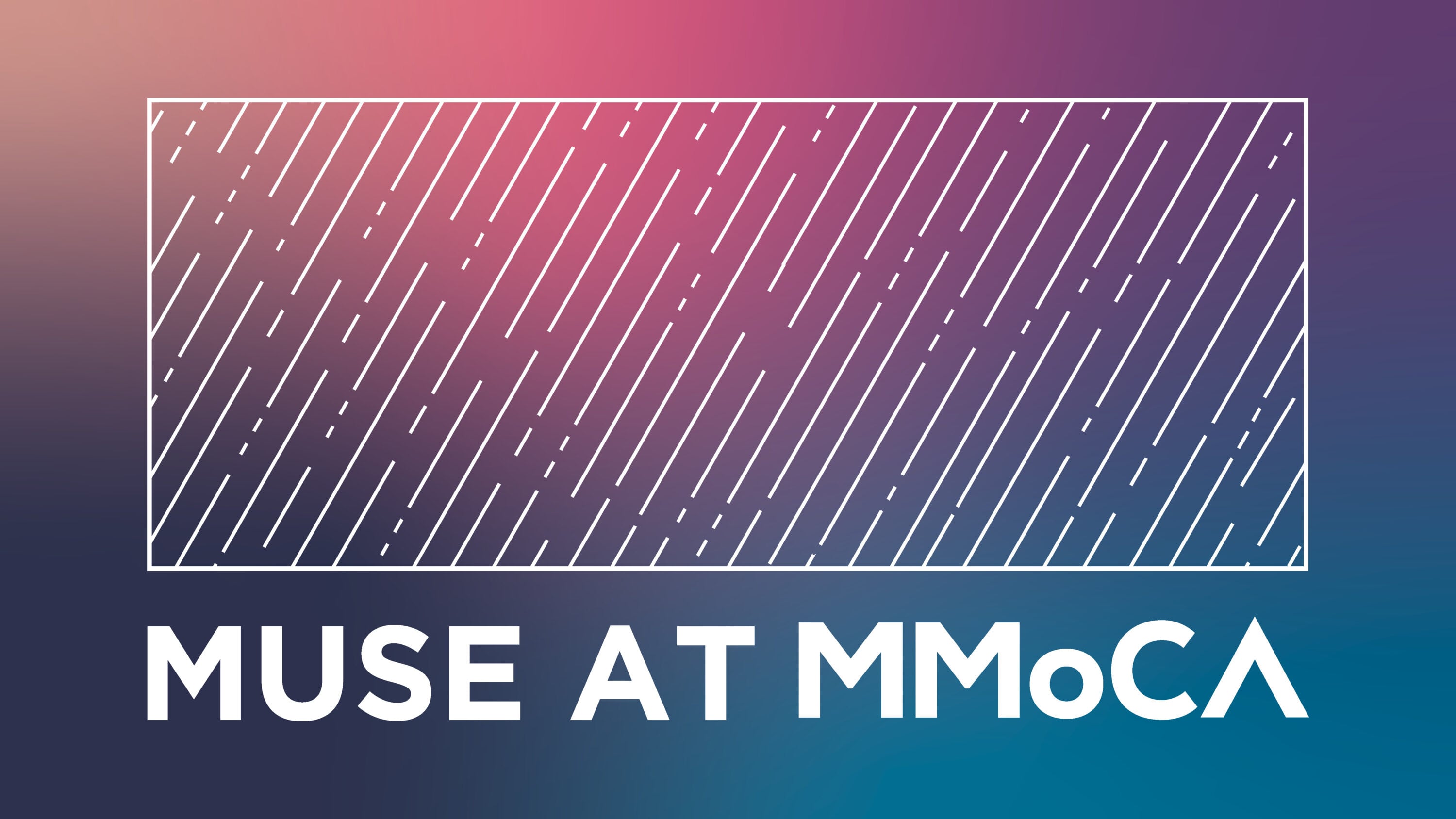 A graphic with a gradient background and text that says Muse at MMoCA.