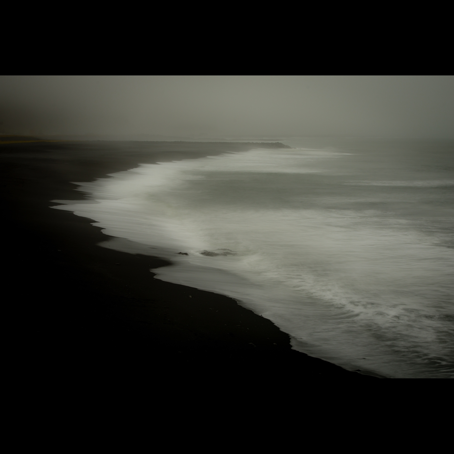 A stormy shore.