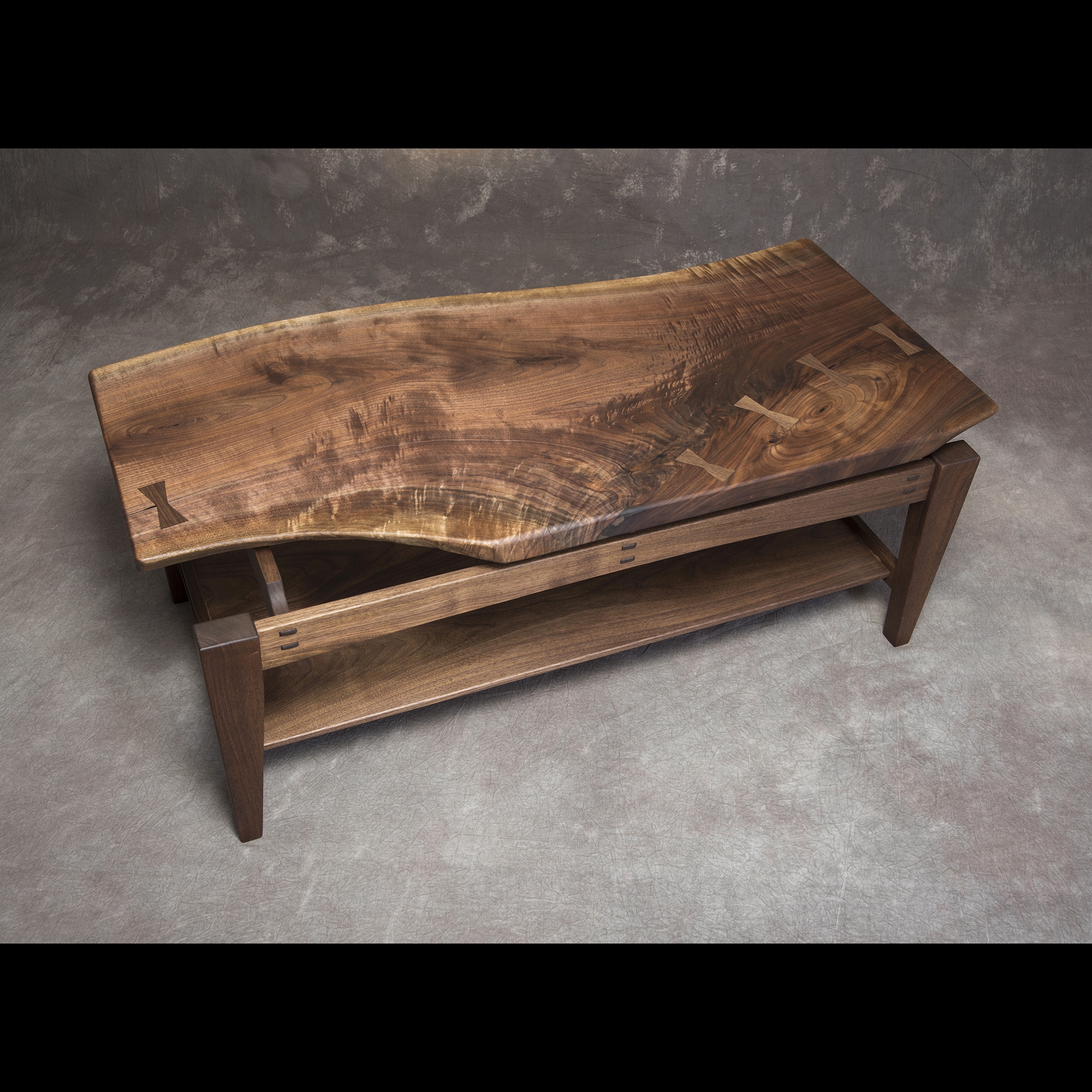 A wooden table.