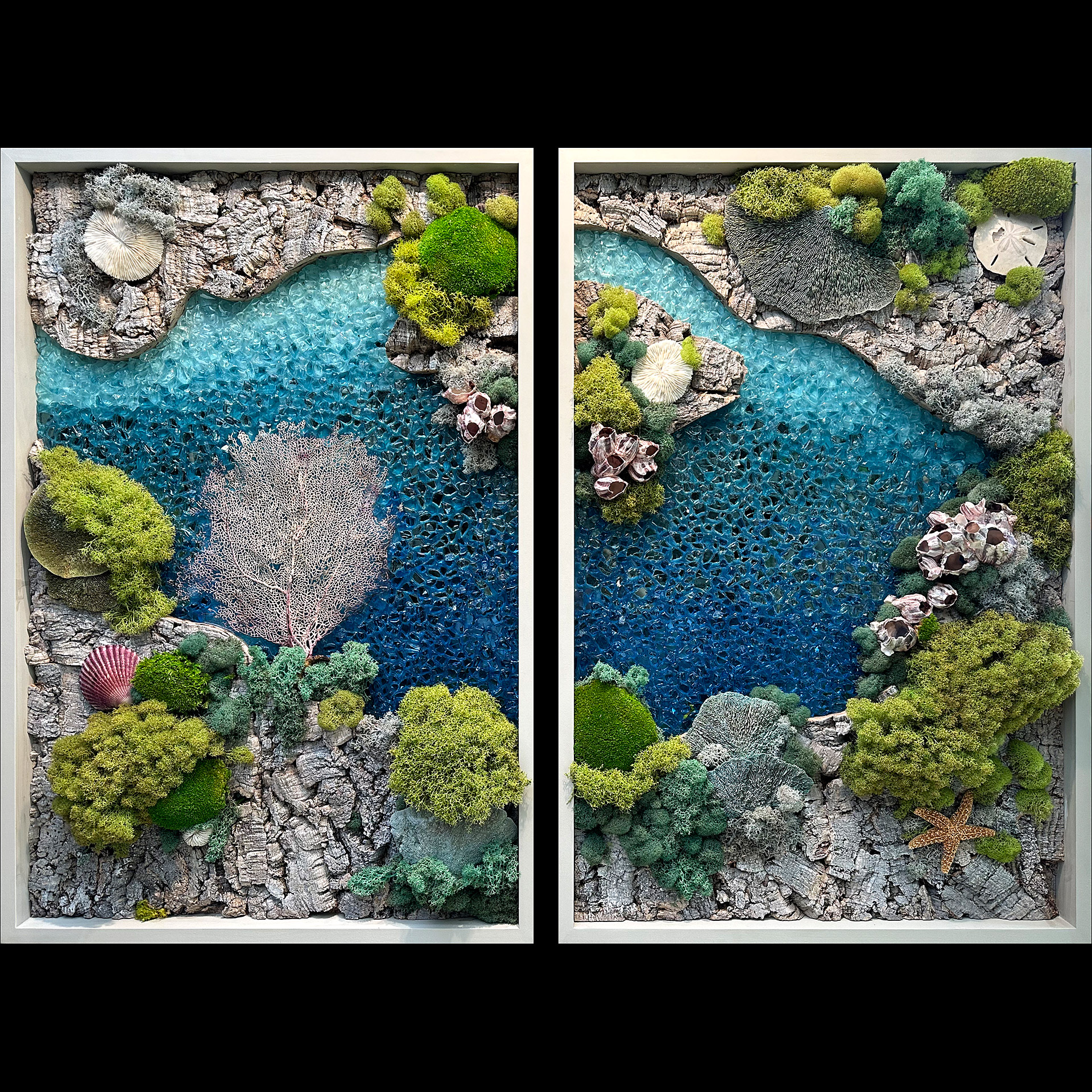 A mixed media depiction of water.
