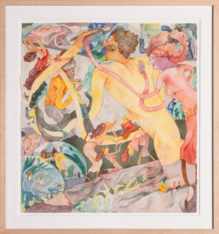 An abstract painting of an artist.