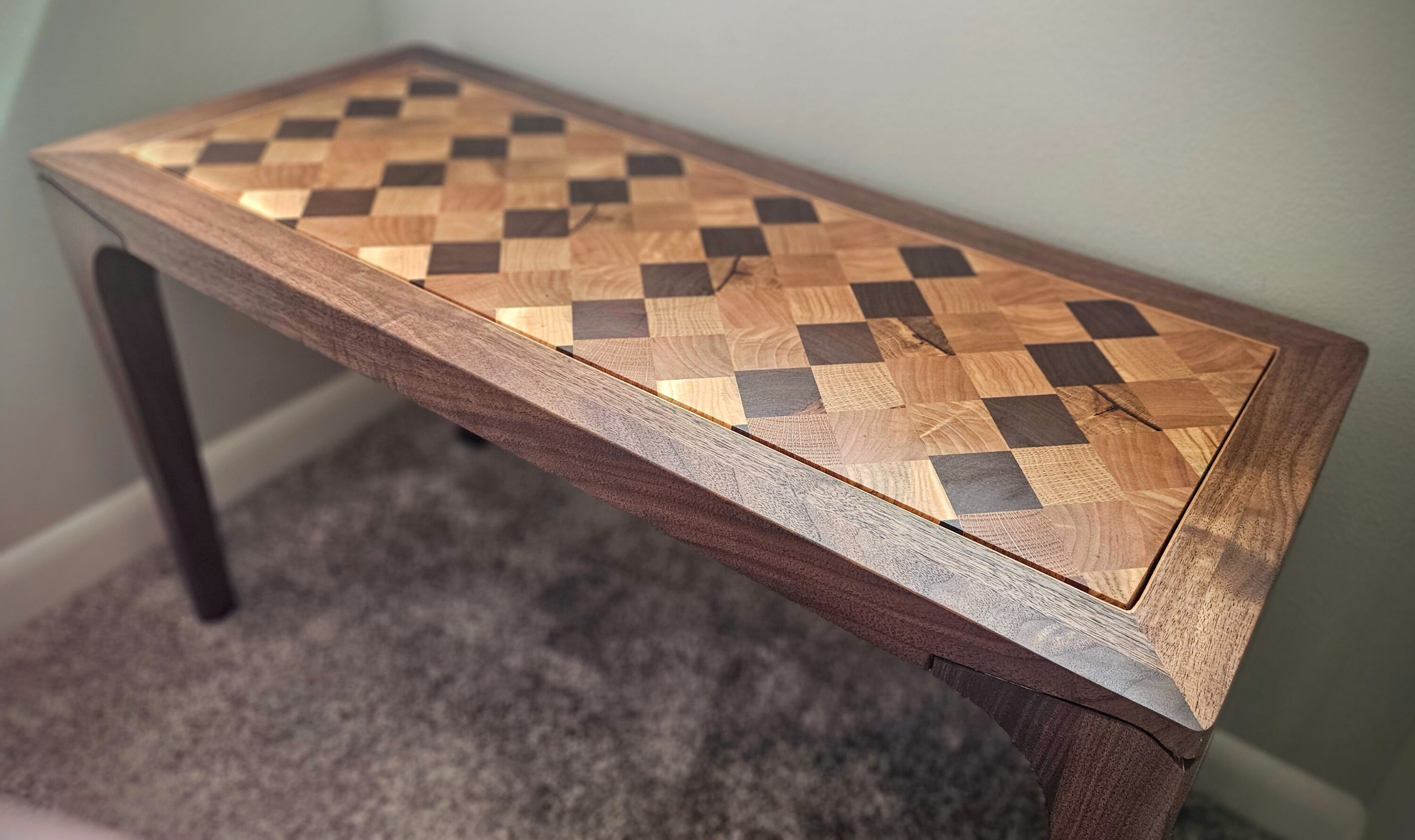 A checkered table.