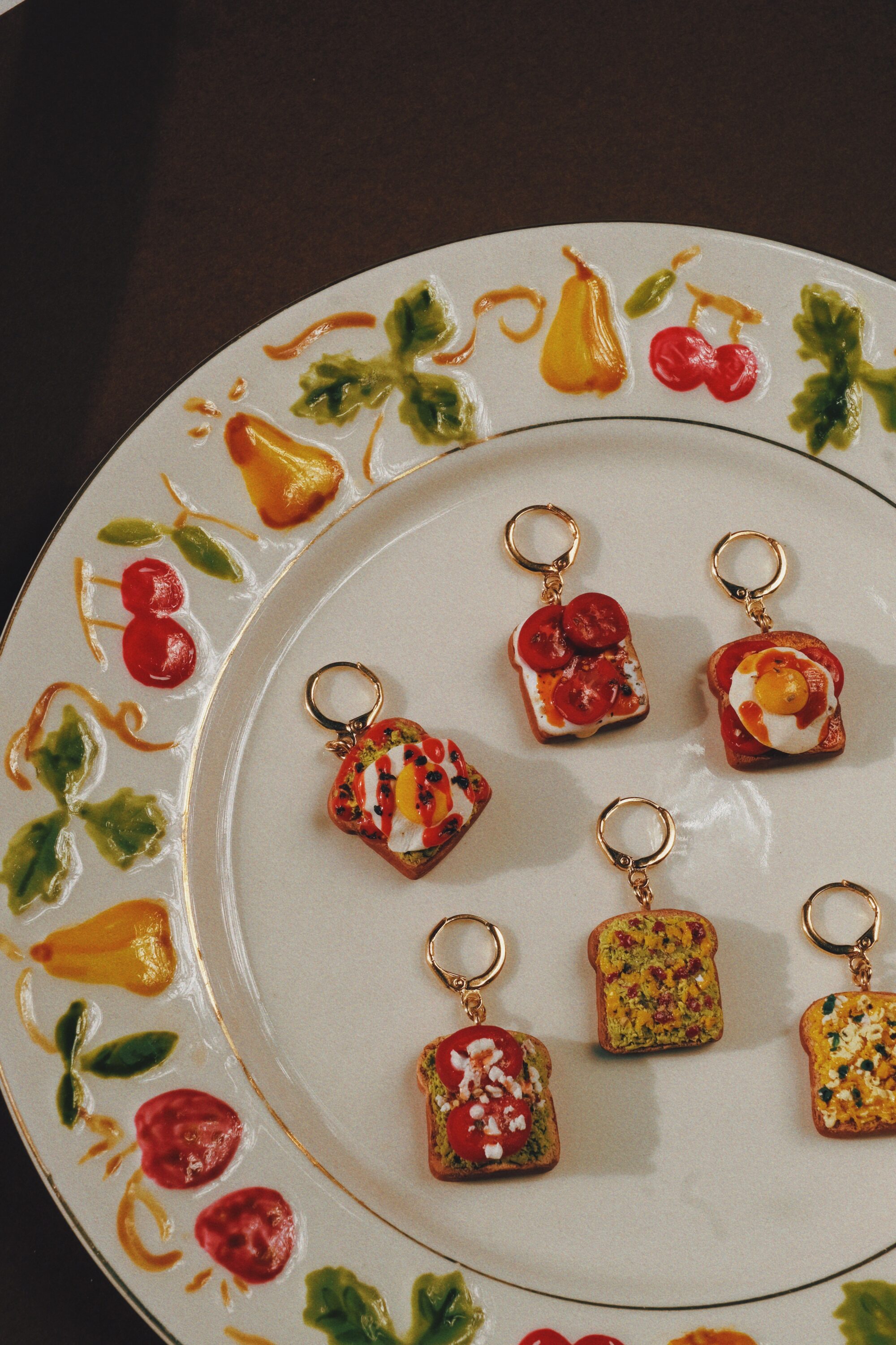 Small charms on a plate.